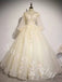 Elegant Long sleeves V-neck A-line Long Prom Dress,SW1940