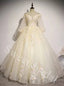 Elegant Long sleeves V-neck A-line Long Prom Dress,SW1940
