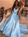 Elegant V-neck Spaghetti straps A-line Prom Dresses,SW1858