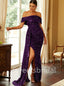 Sexy Off-shoulder Side slit Mermaid Prom Dresses, SW1404