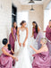 One-shoulder A-line Elegant Simple Long Bridesmaid Dressess,SWE1360