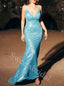 Sexy V-neck Spaghetti straps Sleeveless Sheath Prom Dresses,SW1928
