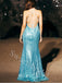 Sexy V-neck Spaghetti straps Sleeveless Sheath Prom Dresses,SW1928