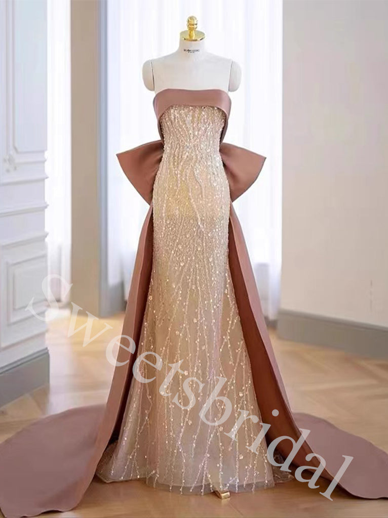 Elegant Strapless Sleeveless Mermaid Long Prom Dress,SW1941