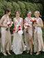 Elegant V-neck Side Slit Long Bridesmaid Dresses Online, SW1227