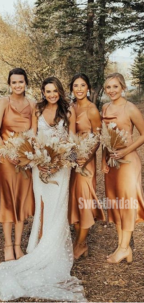 Simple Spaghetti Strap Mermaid Short Bridesmaid Dresses Online, SWE1232