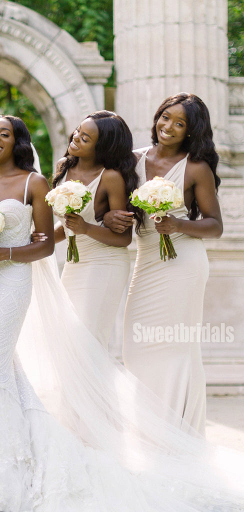 Sexy V-neck Mermaid Long Bridesmaid Dresses Online, SW1228