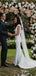 Pretty V-neck Mermaid With Train Sleeveless Long Wedding Dresses Evening Dresses, WD1129
