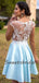 Sexy Sweetheart Lace Satin A Line Short Homecoming Dresses, BTW244