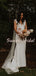 Pretty V-neck Mermaid With Train Sleeveless Long Wedding Dresses Evening Dresses, WD1129