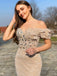 Elegant Off-shoulder Sweetheart Sleeveless Mermaid Prom Dresses ,SW1312