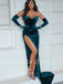 Sexy Long sleeves Side slit Mermaid Prom Dresses, SW1503