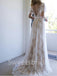 Sexy V-neck Cap-sleeves A-line Lace applique Wedding Dresses,DB0306