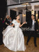 Elegant One shoulder A-line Lace applique Wedding Dresses, DB0259