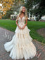 Elegant V-neck Sleeveless A-line Long Prom Dress,SW1942
