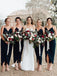 Charming Spaghetti Strap Side Slit Sleeveless Long Bridesmaid Dresses, SW1123