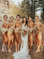 Simple Spaghetti Strap Mermaid Short Bridesmaid Dresses Online, SWE1232