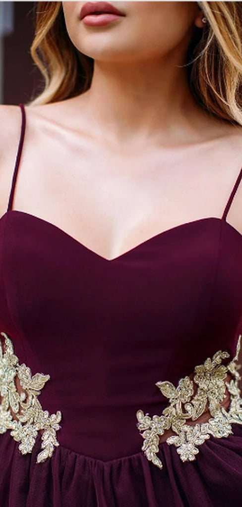Sexy Spaghetti Strap Sweetheart Tulle A Line Short Homecoming Dresses, BTW245