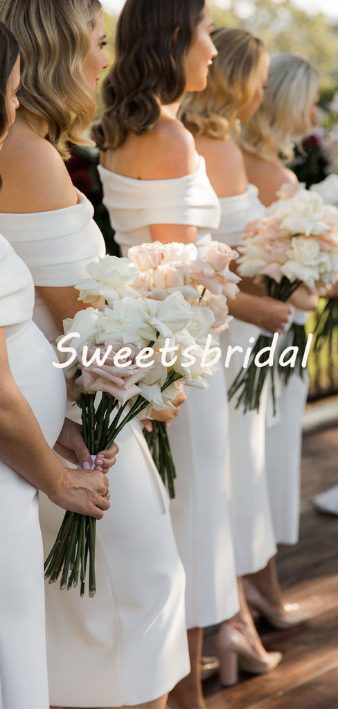 Simple Sexy Straight Satin Side Slit Party Dresses Bridesmaid Dresses, SW1100