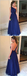 Cheap Navy Blue One Shoulder Long Evening Prom Dresses, BW0603