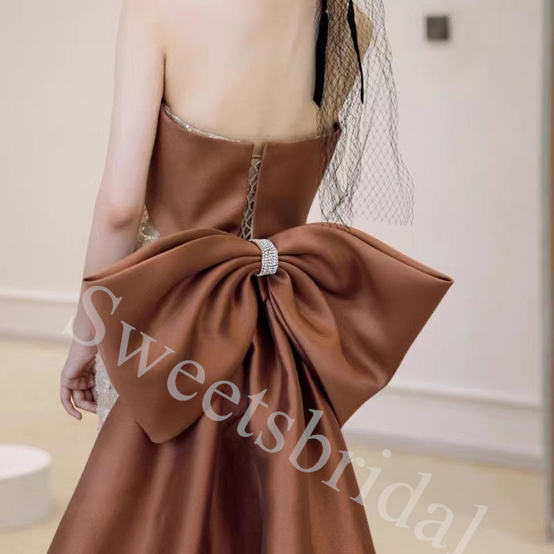 Elegant Strapless Sleeveless Mermaid Long Prom Dress,SW1941