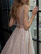 Gorgeous A Line Deep V Neck Sleeveless Long Prom Dresses ,MD357