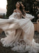 Elegant Off shoulder Long sleeves A-line Wedding Dresses,DB0285