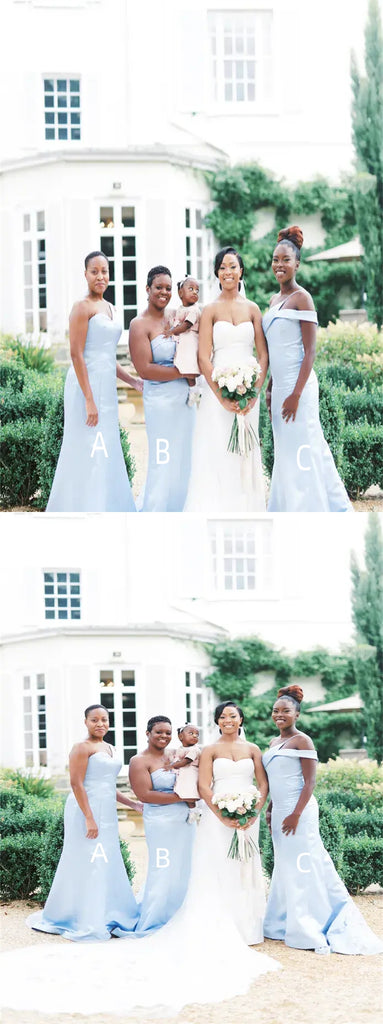 Mismatched One-shoulder Mermaid  Elegant Simple Pretty Long Bridesmaid Dresses,SWE1311