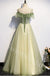 Elegant Off shoulder Sleeveless A-line Long Prom Dress,SW1980