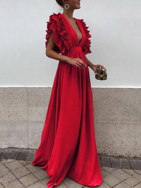 Grey Chiffon V Neck A Line Long Bridesmaid Prom Dresses DPB3107
