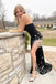 Elegant Strapless Sleeveless Side slit Sheath Long Prom Dress,SW1983