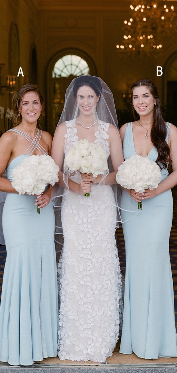 Powder Blue Maxi Dress - Chiffon Dress - Simple Bridesmaid Dress