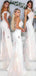 Mismatched Lace Appliuqe Elastic Satin Mermaid Bridesmaid Dresses,DB124