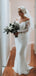 Off Shoulder Long Sleeve Lace Cutted Neckline Mermaid Wedding Dresses,DB0166