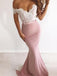 Off the Shoulder Lace Top Mermaid Long Bridesmaid Dresses MD310
