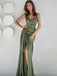 Elegant One shoulder Side slit  Long Prom Dresses,SW1612