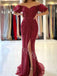 Elegant Sweetheart Off shoulder Side slit Mermaid Prom Dresses,SW1585