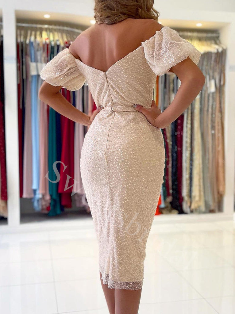 Elegant Sweetheart Off shoulder Sheath Prom Dressess,SW1583