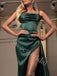 Elegant Sleeveless Square Side slit Sheath Long Prom Dresses,SW1613