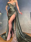 Elegant Sweetheart One shoulder Side slit Sheath Prom Dresses,SW1652