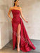 Elegant Sleeveless Sise slit Sheath Prom Dresses,SW1680