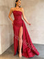 Elegant Sleeveless Sise slit Sheath Prom Dresses,SW1680