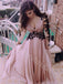 Elegant V-neck Long sleeves A-line Prom Dresses,SW1650