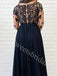 Elegant V-neck Long sleeves Side slit A-line Long Prom Dresses,SW1610