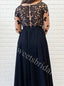 Elegant V-neck Long sleeves Side slit A-line Long Prom Dresses,SW1610