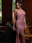 Sexy V-neck Sleeveless Side slit Mermaid Long Prom Dresses,SW1620