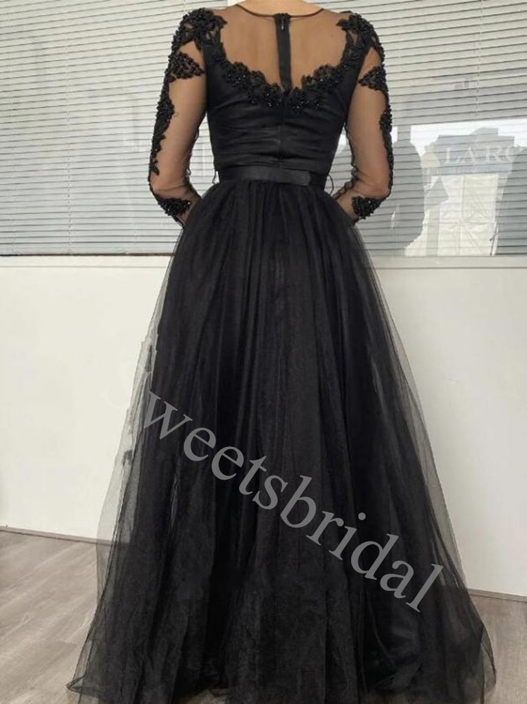 Elegant Long sleeves A-line Prom Dresses,SW1701