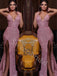 Sexy V-neck Sleeveless Side slit Mermaid Long Prom Dresses,SW1620