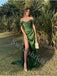 Elegant Jewel Off shoulder Side slit Sheath Prom Dresses,SW1665