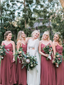 Cheap Spaghetti Straps Chiffon A Line Sleeveless Long Bridesmaid Dresses, SW1058